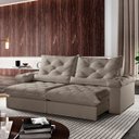 Ver imagem 1 de Sofá Retrátil e Reclinável 2,40m 4 Lugares Pillow com 18cm Fibra Siliconada Veneza - Movenzo Estofad
