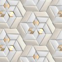 Ver imagem 2 de Papel de Parede 3d Adesivo Geométrico Dourado - 3,0m