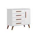 Ver imagem 2 de Kit Quarto de Bebê Q Encanto Retrô com Berço Mini Cama Cômoda Sapateira e Colchão D18 130x70 Movellu