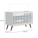 Ver imagem 5 de Kit Quarto de Bebê Q Encanto Retrô com Berço Mini Cama Cômoda Sapateira e Colchão D18 130x70 Movellu