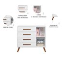 Ver imagem 6 de Kit Quarto de Bebê Q Encanto Retrô com Berço Mini Cama Cômoda Sapateira e Colchão D18 130x70 Movellu