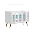 Ver imagem 3 de Kit Quarto de Bebê Q Encanto Retrô com Berço Mini Cama Cômoda Sapateira e Colchão D18 130x70 Movellu