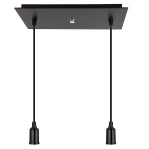 Pendente Industrial Cabo Tecido Duplo CQ E27 Vintage Preto
