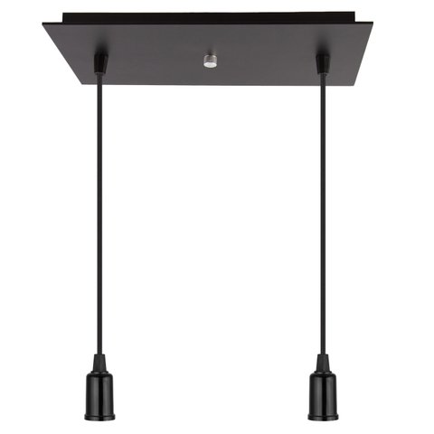 Pendente Industrial Cabo Tecido Duplo Cq E27 Vintage Preto