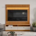 Ver imagem 2 de Rack para Sala de Estar com Painel Ripado para Tv 75 Pol Orizon L05 Nature Off White - Lyam Decor