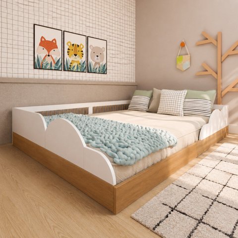 Cama Infantil Montessoriana Casal Fluffy