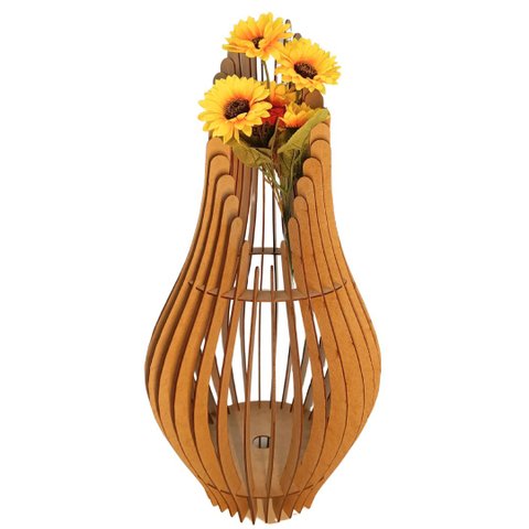 Vaso de Chão Decorativo Grande Andromeda Mdf:mdf Cru/85x30cm