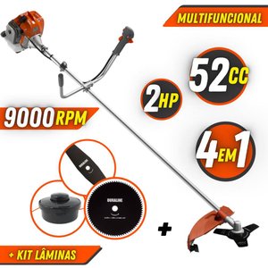 Roçadeira 52cc Tekna RL520AC Alta Performance + Lâmina Facão + Lâmina Circular 80 Dentes