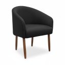Ver imagem 5 de Kit 02 Poltronas Estofada para Sala de Estar Luna Suede - Élpis Móveis - Preto