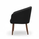 Ver imagem 6 de Kit 02 Poltronas Estofada para Sala de Estar Luna Suede - Élpis Móveis - Preto