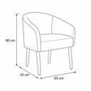 Ver imagem 7 de Kit 02 Poltronas Estofada para Sala de Estar Luna Suede - Élpis Móveis - Preto