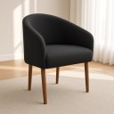 Ver imagem 3 de Kit 02 Poltronas Estofada para Sala de Estar Luna Suede - Élpis Móveis - Preto