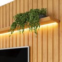 Ver imagem 3 de Painel Trento para TV com Bancada 250 Ripado Cedro Bali com LED- DJ Móveis