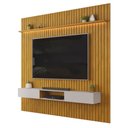 Ver imagem 1 de Painel Trento para TV com Bancada 250 Ripado Cedro Bali com LED- DJ Móveis