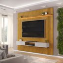 Ver imagem 4 de Painel Trento para TV com Bancada 250 Ripado Cedro Bali com LED- DJ Móveis