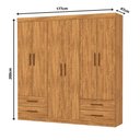 Ver imagem 4 de Guarda-Roupa Casal Dubai 6 Portas 4 Gavetas Multimóveis CR35556 Cinamomo
