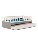 Ver imagem 2 de Cama Juvenil Lara Solteiro com Cama Auxiliar e 2 Colchões Branco e Cinza - Baby Mobília