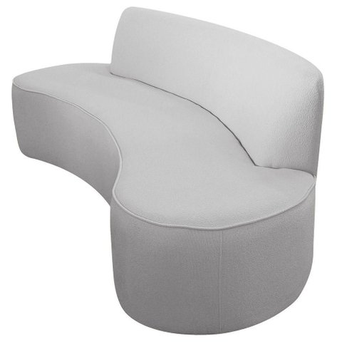 Sofá Mônaco 2 Lugares 150cm Cinza Claro Bouclé