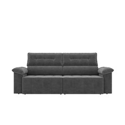 Sofá Santiago 2,20m Retrátil Reclinável Xflex Sofás Suede - 6