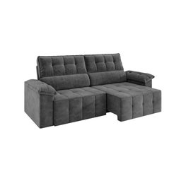 Sofá Santiago 2,20m Retrátil Reclinável Xflex Sofás Suede - 4
