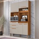 Ver imagem 1 de Armário de Cozinha Terra 5 Portas 2 Gavetas Cinamomo/off White - Pnr Móveis