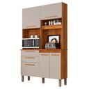 Ver imagem 3 de Armário de Cozinha Terra 5 Portas 2 Gavetas Cinamomo/off White - Pnr Móveis