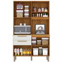 Ver imagem 4 de Armário de Cozinha Terra 5 Portas 2 Gavetas Cinamomo/off White - Pnr Móveis