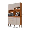 Ver imagem 5 de Armário de Cozinha Terra 5 Portas 2 Gavetas Cinamomo/off White - Pnr Móveis