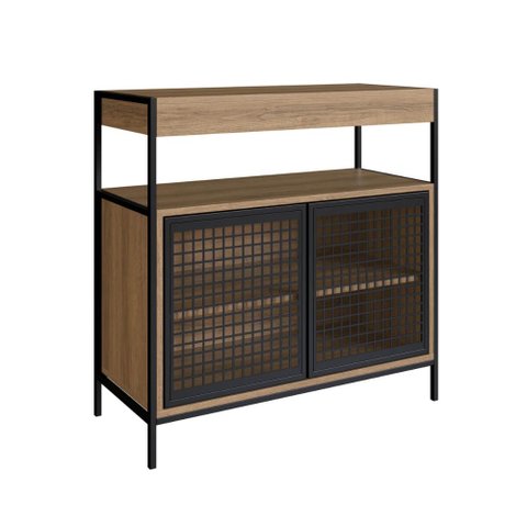 Gabinete de Banheiro 80cm com 2 Portas P1038 Preto/mel sem Cuba