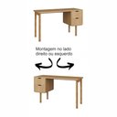 Ver imagem 7 de Escrivaninha com Gavetas Home Office 1,36m x 0,50m Orgânica Cantos Arredondados e Pés em Madeira