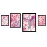 Kit 4 Quadros com Moldura Paris Modern Pink Preto - 2