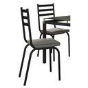 Ver imagem 2 de Conjunto Mesa de Jantar 4 Cadeiras Malva Tampo Vidro 107cm Sf Preto 118 Platina - Combo Stock