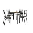 Ver imagem 1 de Conjunto Mesa de Jantar 4 Cadeiras Malva Tampo Vidro 107cm Sf Preto 118 Platina - Combo Stock