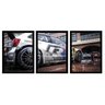 Kit 3 Quadros com Moldura Carro de Corrida Preto - 1