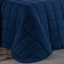 Ver imagem 3 de Kit Cobre Leito Colcha Livorno Solteiro Acolchoado Fofo Macio Malha 100% Algodão 2 Peças - Azul Mari