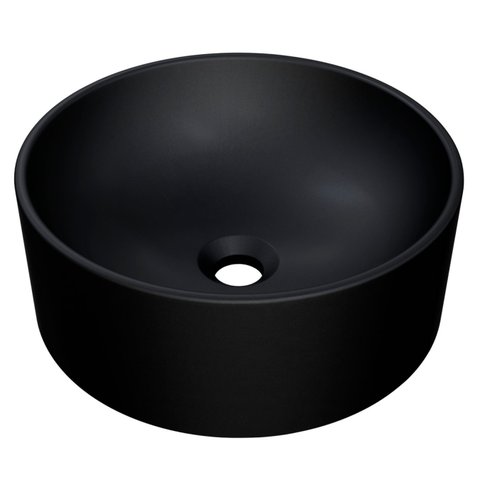 Cuba Pia para Banheiro Redonda 34cm Sara C08 Preto - Mpozenato