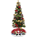 Ver imagem 4 de Saia Tapete Base Árvore de Natal Modelo 8 Decoração Papai Noel Enfeite Natalino Luxo Luvinco
