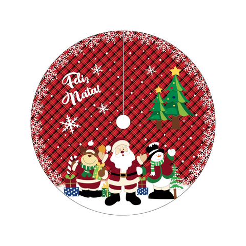 Saia Tapete Base Árvore de Natal Modelo 8 Decoração Papai Noel Enfeite Natalino Luxo Luvinco
