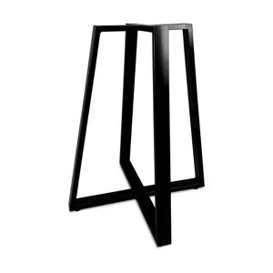 Base de Mesa Gizé Tampos Pedra Vidro Madeira de 1m Preto
