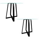 Ver imagem 3 de Base de Mesa Gizé Tampos Pedra Vidro Madeira de 1m Preto