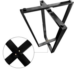 Base de Mesa Gizé Tampos Pedra Vidro Madeira de 1m Preto - 7