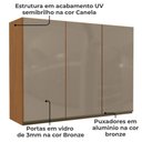 Ver imagem 4 de Armario Aereo 3p Vidro 120 Cm Mdp Maxxi G767 Canela Kappesberg Canela