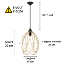 Ver imagem 2 de Pendente de Teto Ferro Aramado Dourado