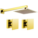 Ver imagem 1 de Kit Ducha Quadrada 20x20 Slim Ultra Fina + 2 Acabamentos para Registro Base Deca Cogumelo até 1'' Po