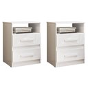 Ver imagem 1 de Kit 2 Mesas de Cabeceira Apolo 2 Gavetas Flex Branco - Moval