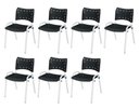 Ver imagem 2 de Cadeira Iso Base Branco Igreja, Escola, Escritório - Preto Kit 7 Peças