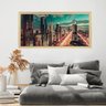 Tela com Moldura Slim Cidade Iluminada 60x130cm MADEIRA CLARA - 1