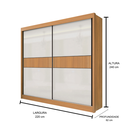 Ver imagem 4 de Guarda Roupa Mdf Ripado Cancun 2 Portas Cinamomo Off White