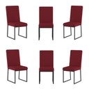 Ver imagem 1 de Kit 6 Cadeiras para Mesa de Jantar Base Industrial Preto Balaqui Cor:marsala