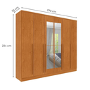 Ver imagem 4 de Guarda-Roupa Casal com Espelho 6 Portas 8 Gavetas e Puxador MDF Yescasa Cinamomo Portugal